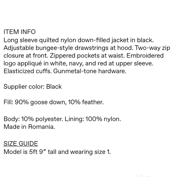 Moncler Black Down Rhin Jacket  Size 1 - Picture 6 of 16